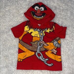 4T Vintag Disney Animal Muppets Red Graphic Kids Hoodie T-Shirt
